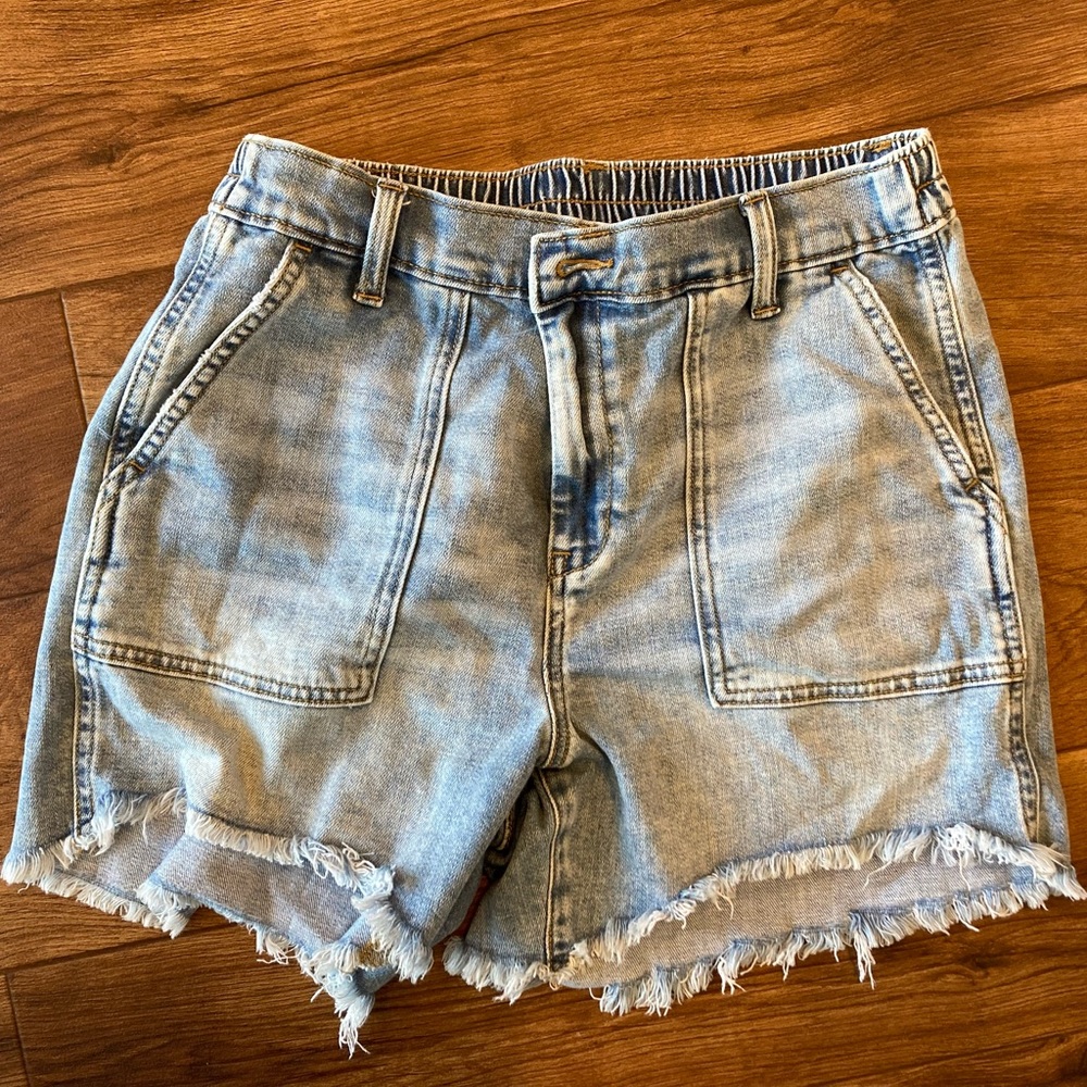 Aerie American Eagle AE Raw Hem Denim Cutoff Shorts Medium